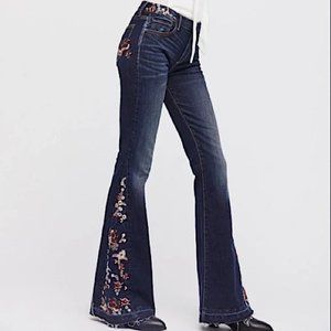 Driftwood Farrah x Free People FP Boho Flare Jeans Embroidered Rodeo Western 29